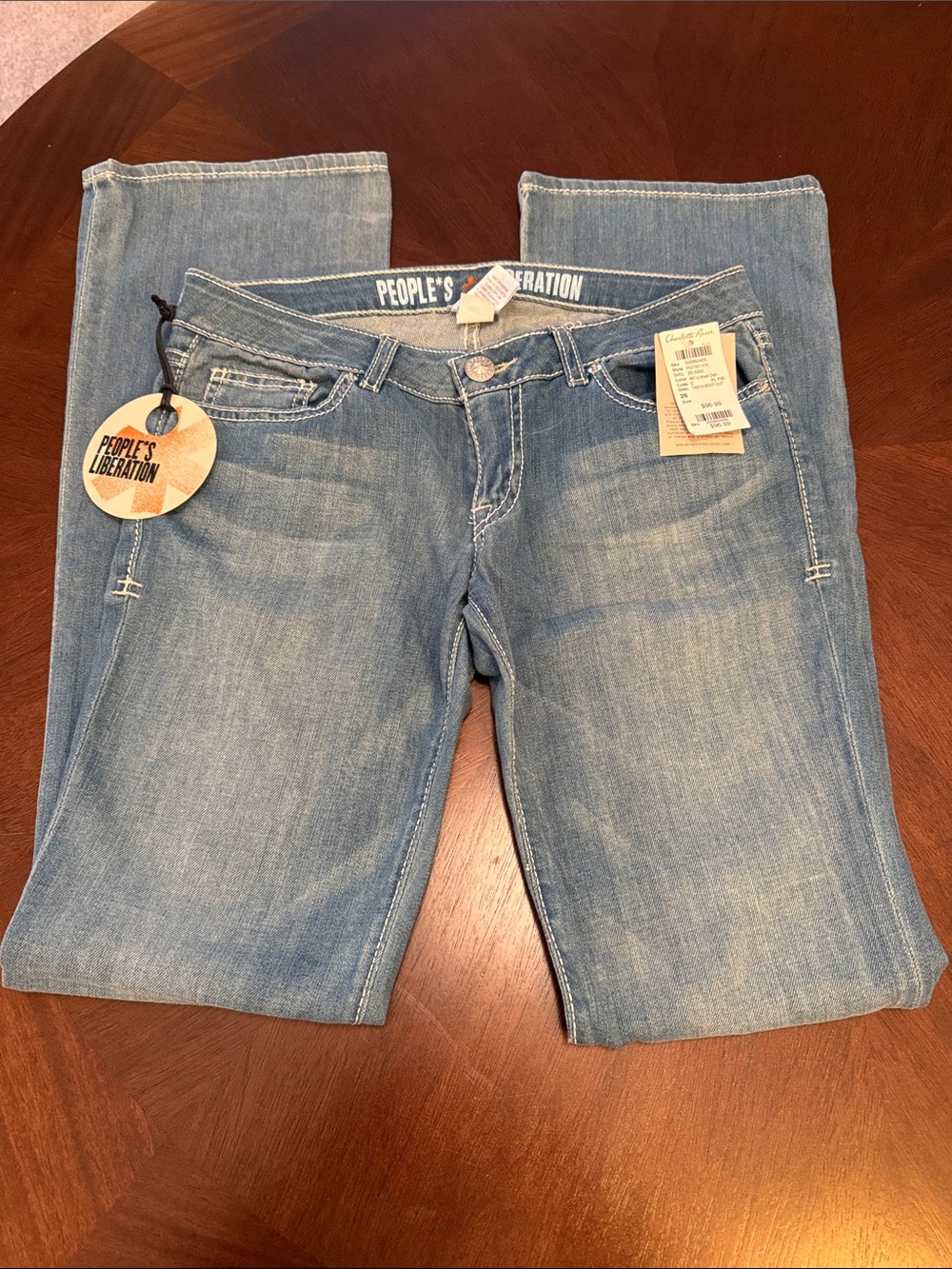 People's Liberation Light Wash Women's Jeans low rise size 26 new with tags